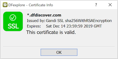 The Certificate Info dialog