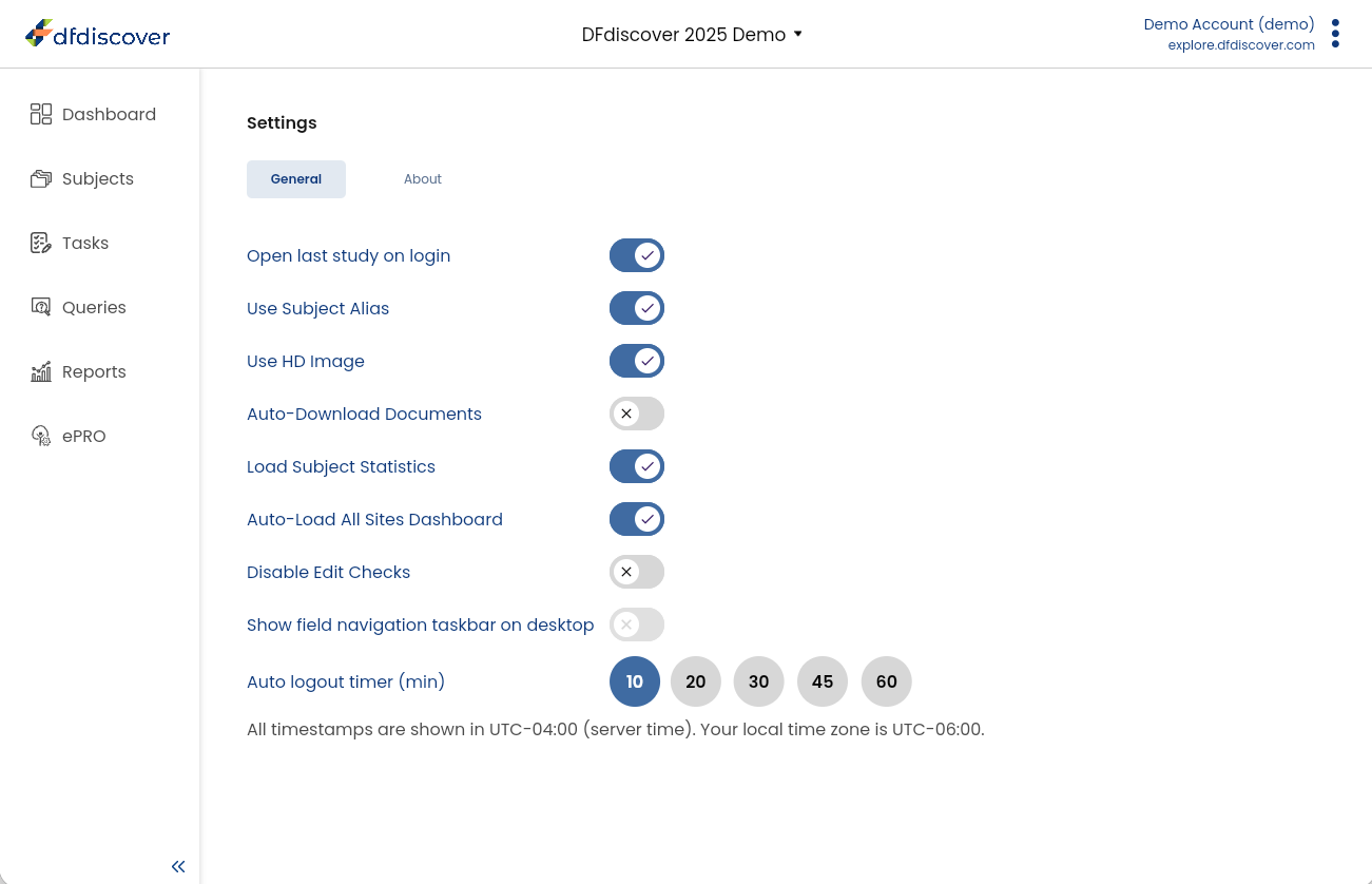 Settings Page
