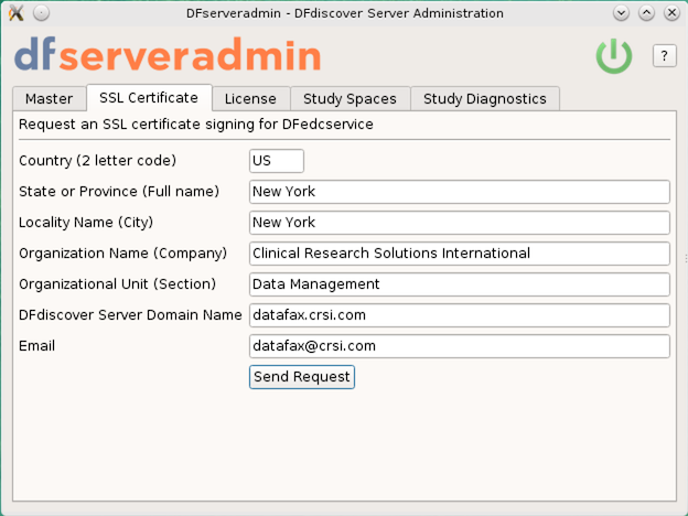 Typical certificate request dialog