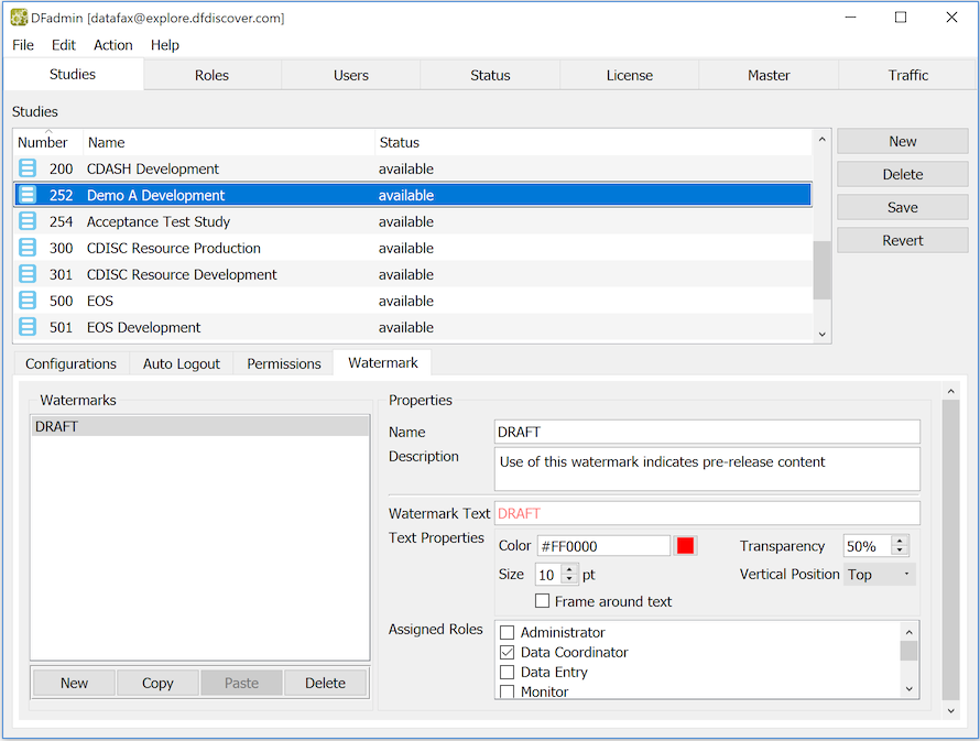 The Watermark dialog