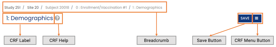 Data Entry Form Header