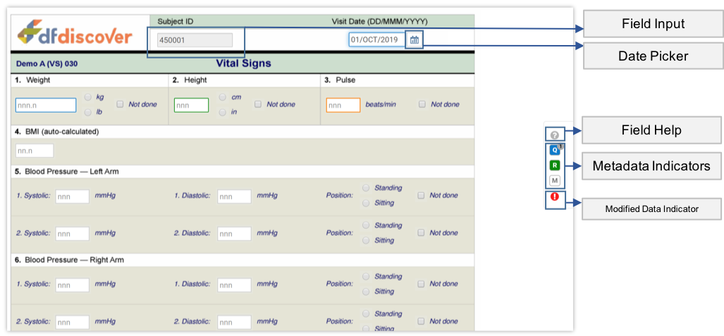 Paper CRF Data Entry Form