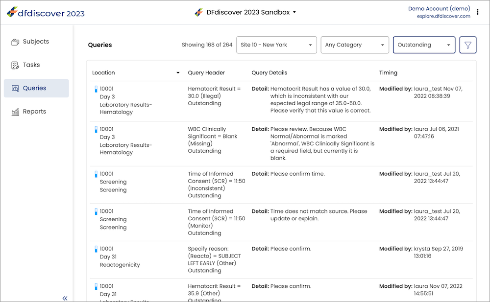 Queries Page