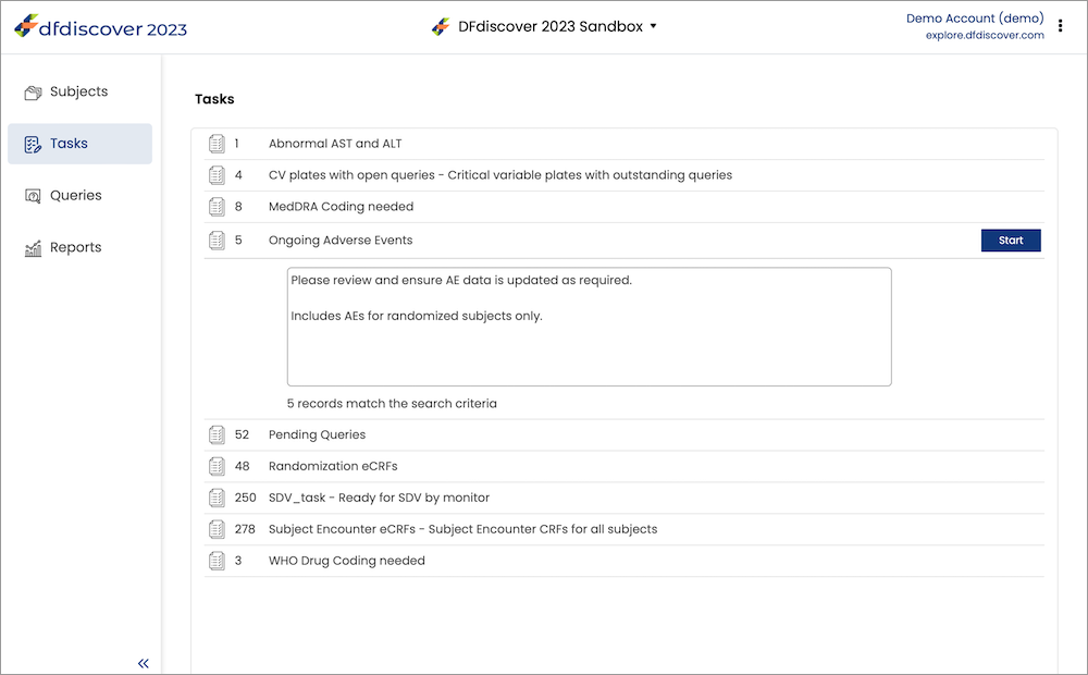 Tasks Page