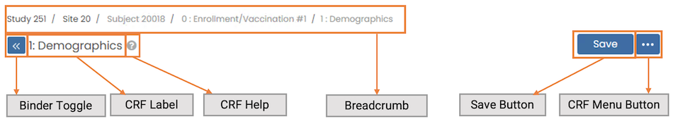 Data Entry Form Header