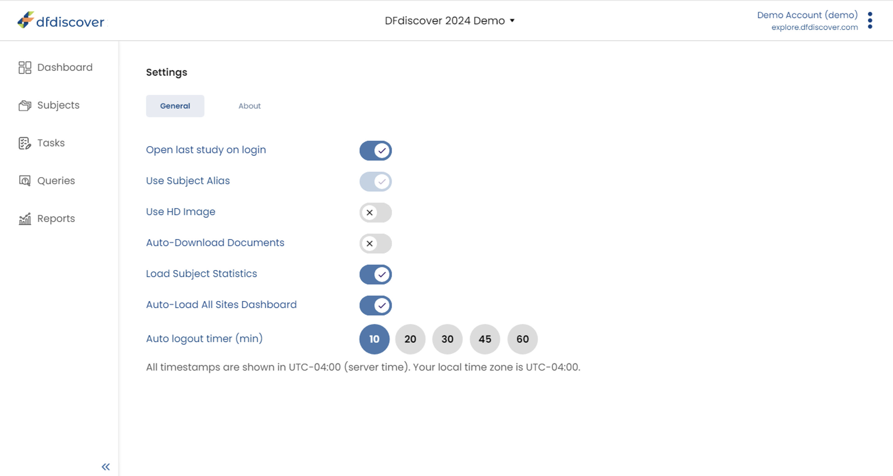 Settings Page