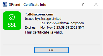 The Certificate Info dialog
