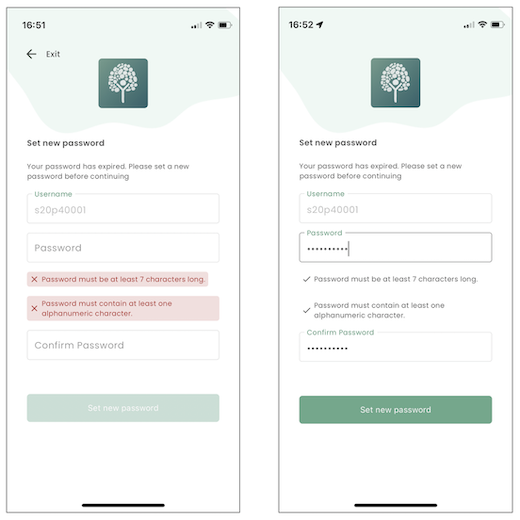 DFengage set password