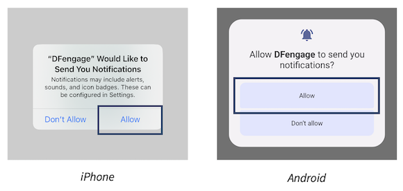 DFengage allow notifications