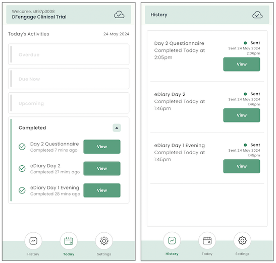 DFengage completed activities