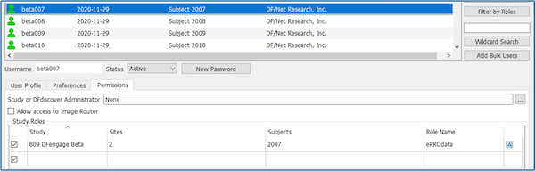 DFengage user account example