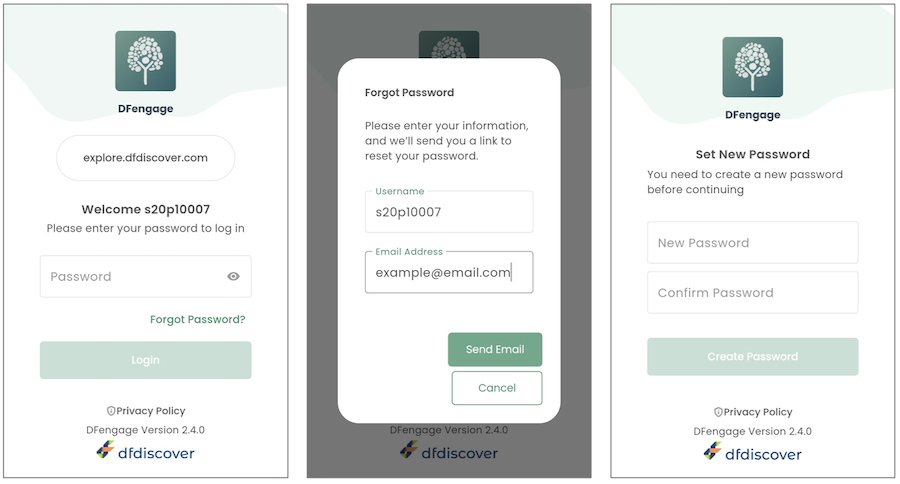 DFengage forgot password