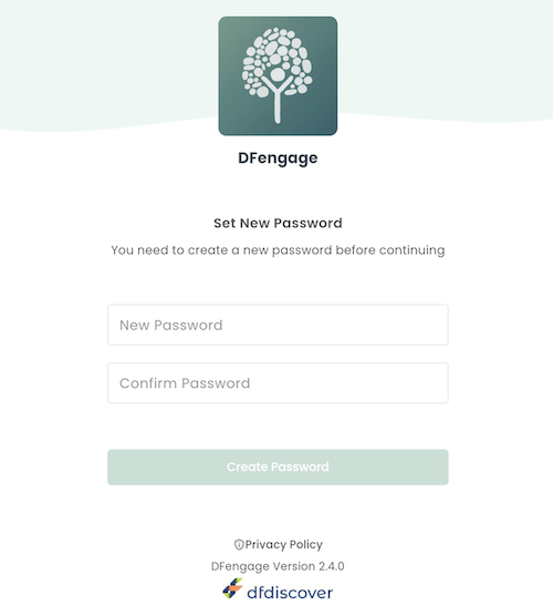 DFengage set password