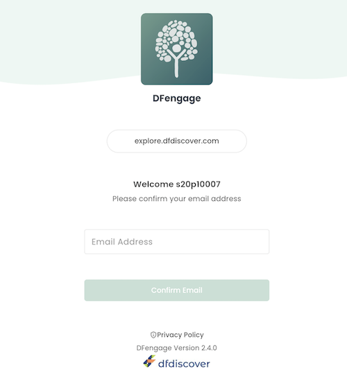 DFengage web invite confirm email