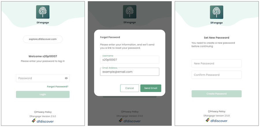 DFengage forgot password