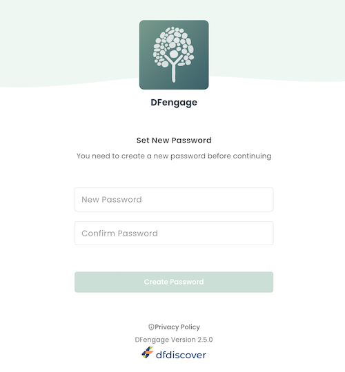 DFengage set password