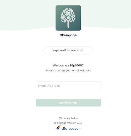 DFengage web invite confirm email